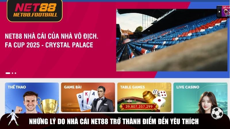 Những lý do nhà cái NET88 trở thành điểm đến yêu thích
