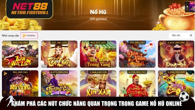 Khám phá các nút chức năng quan trọng trong game nổ hũ online
